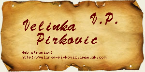 Velinka Pirković vizit kartica